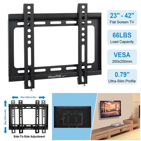 iMounTEK [Fixed] TV Wall Mount Bracket For 23"- 42" LED/LCD/OLED/Plasma ...