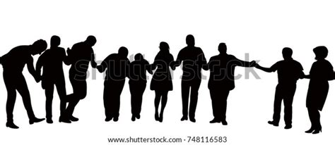 People Hand Hand Silhouette Vector Stock Vector (Royalty Free ...