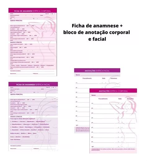 Bloco Ficha Anamnese Estetica Facial 100 Folhas Mebuscar Brasil