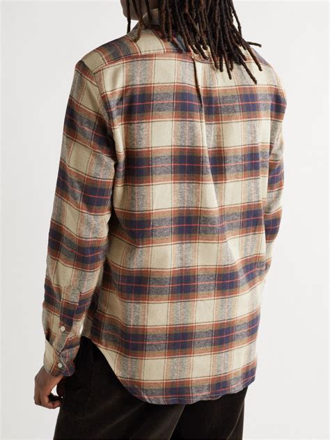 Gitman Vintage Button Down Collar Checked Cotton Flannel Shirt