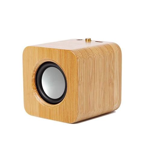 Portable Mini Bamboo Cube Bluetooth Speaker I Wear Wood Sepeda