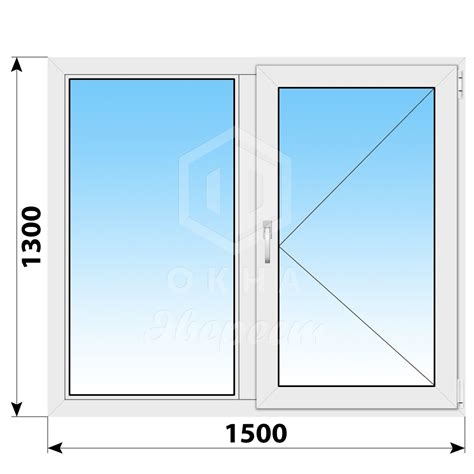Двухстворчатое пластиковое окно 1500x1300 Г-П - купить недорого в ...