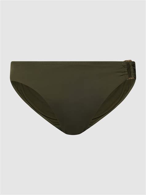 Kup Online Lauren Ralph Lauren Figi Bikini Z Detalem Z Logo Model HIPSTER Khaki