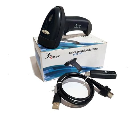 Leitor Codigo De Barras Usb Sem Fio Knup Kp 1018 Scanner Mão