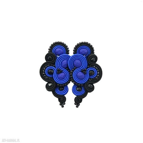 Unikalne Kolczyki Soutache Lispiro Dark Cobalt Kavrila Art Madam Pl