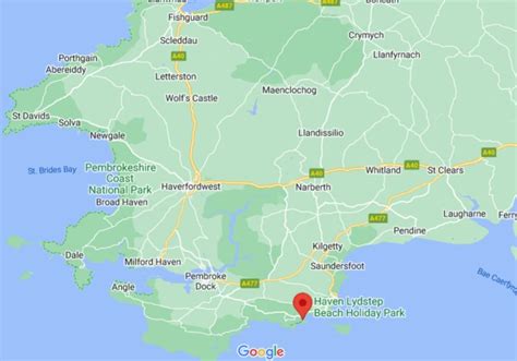 lydstep haven pembrokeshire wales uk area map