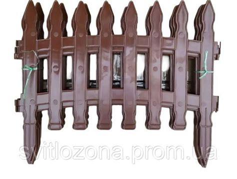 Декоративный садовый забор пластиковый 45 см х 37 см, коричневый (ID ...