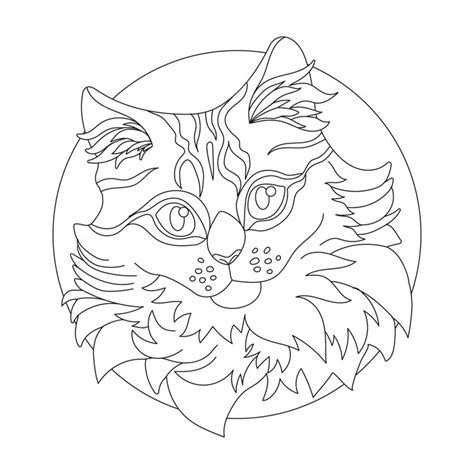 Premium Vector Hand Drawn Cat Face Outline Illustration