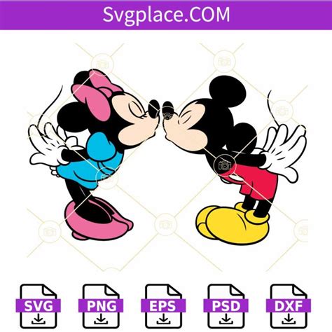 Mickey And Minnie Kissing Svg Disney Valentine Svg Disney Couple Svg