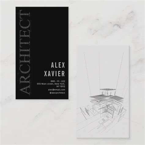 simple black architect business card zazzle
