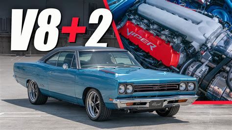 supercharged viper  powered plymouth gtx takes srt