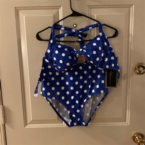 Nwt Blue And White Polka Dot Bikini From Modcloth Gem