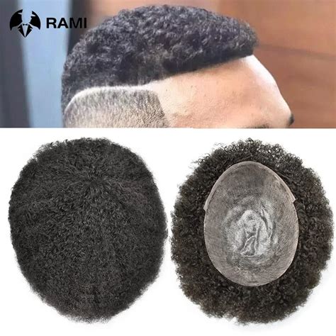 Perruques De Cheveux Humains Pour Hommes Noirs Peau Boucl E Toupet