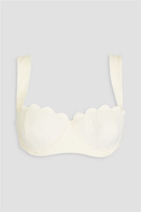 Marysia North Scalloped Seersucker Underwired Bikini Top The Outnet