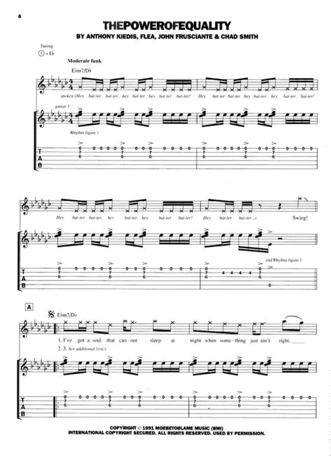 Super Partituras The Power Of Equality Red Hot Chili Peppers Anthony Kiedis Chad Smith
