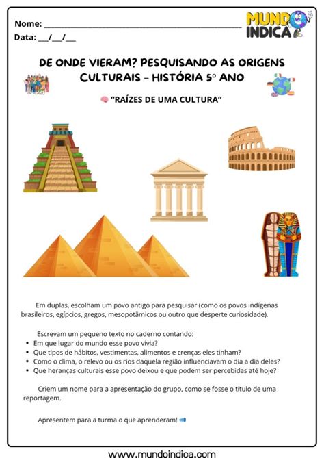 Atividades De História 5 Ano Povos E Cultura - 21 Atividades de História para o 5º Ano do Ensino Fundamental