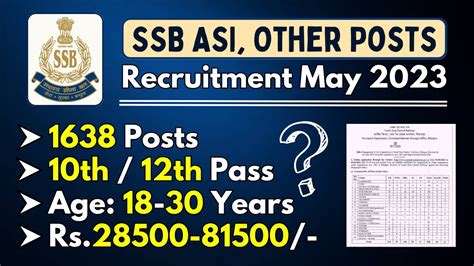 Ssb Recruitment Sashastra Seema Bal Asi Head Constable