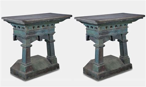 Copper and Slate Console Table :: Obsolete