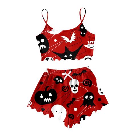 Asddcavvf Pajama Sets For Women Piece Women Silk Satin Pajamas Set Pcs Lingerie Floral Lace