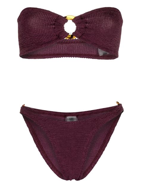 Hunza G Gloria Seersucker Bikini Set In Purple ModeSens