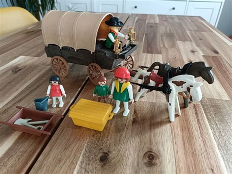 Playmobil Attelage Et Famille Western Chariot B Ch West A Vintage