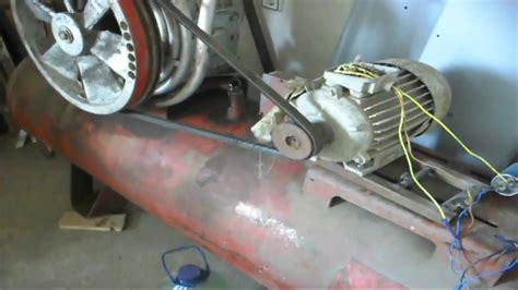 Бежецкий компрессор 415 запуск от 220 вольт с конденцаторами (часть 1 ...