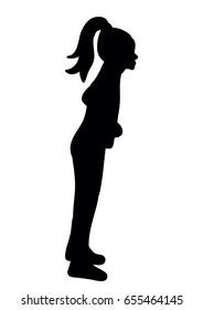 Naked Woman Standing Backstock Vector Illustrationblack Stock Vector Royalty Free