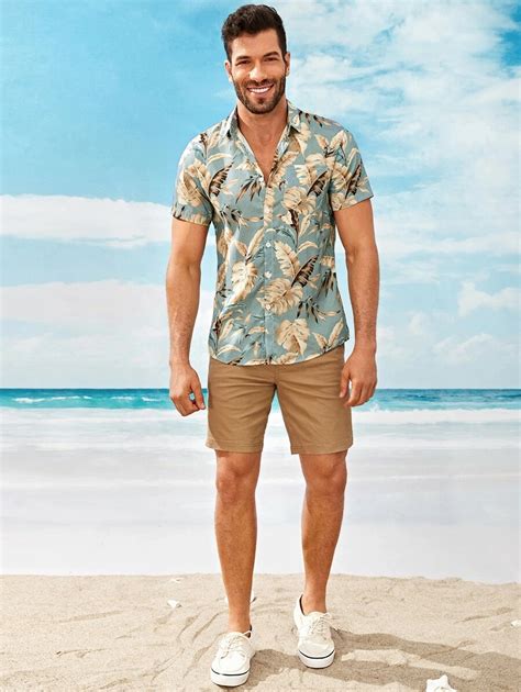 Manfinity RSRT Men Tropical Print Hawaiian Shirt Mens Vacation