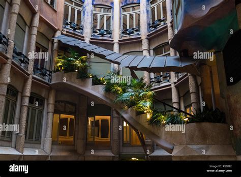 Gaudi Casa Mila Staircase Barcelona Hi Res Stock Photography And Images