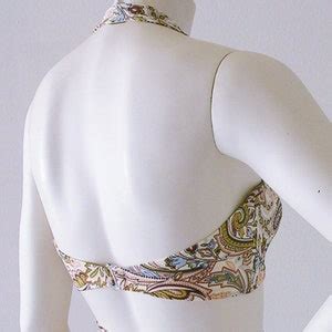 High Waisted Bikini Bottom And Retro Bandeau Top In Regency Paisley In S M L Xl Etsy
