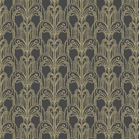 Art Deco By Graham And Brown Black Gold Wallpaper Wallpaper Direct