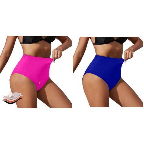 Pack New Women S High Waisted Swim Cover Pants Bikini Bottoms Retro Basic Swim Pants