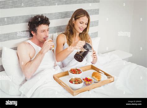 Mature Couple Breakfast Bed Hi Res Stock Photography And Images Alamy