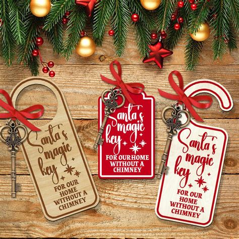 Santa Magic Key Door Hanger Svg Christmas Door Hanger Svg Etsy