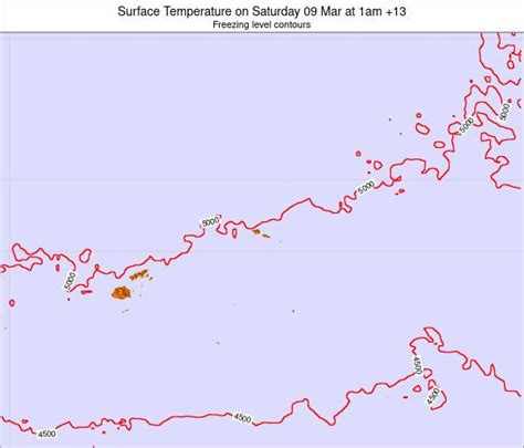 American Samoa Surface Temperature on Wednesday 24 Feb at 2am WSDT