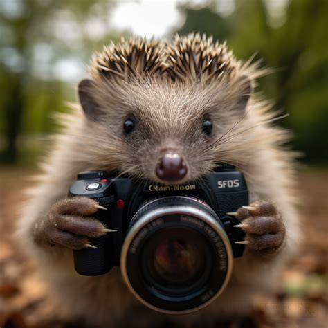 Hedgehog Pictures-funny hedgehog holding a camera