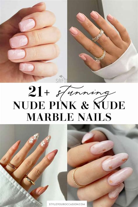 21 Stunning Nude Pink Nails Nude Marble Nails You Ll Love