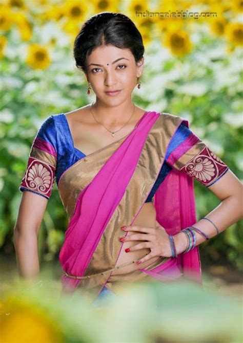 Kajal Agarwal Veera Telugu Movie Hot Saree Hd Stills Indiancelebblog