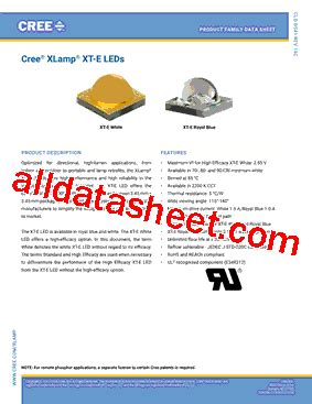 XT-E Datasheet(PDF) - Cree, Inc