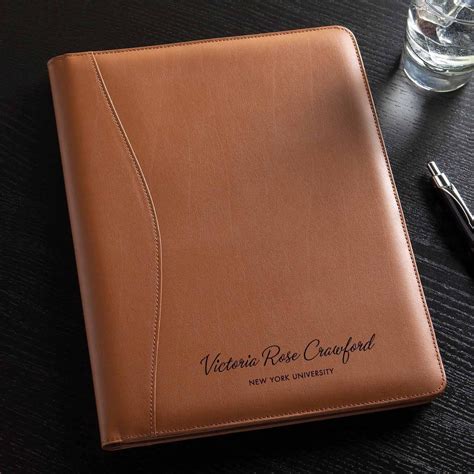 Personalized Leather Padfolio Script Font Walmart