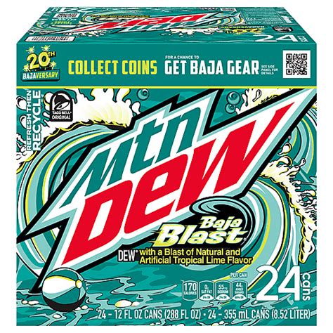 Mtn Dew Soda Baja Blast 24 Ea Beverages Edwards Food Giant