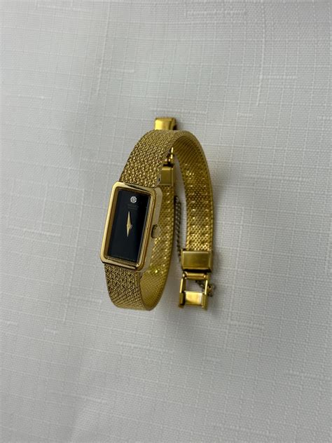 Vintage Ladies Gold Seiko Rectangle Watch Etsy