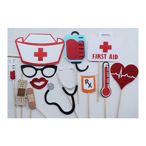 Nurse Photo Booth Prop Set Nursing School Graduation Decor Doctor