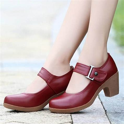 Womens Casual Shoes Brown Leather Pumps Round Toe Shallow Grcl0325