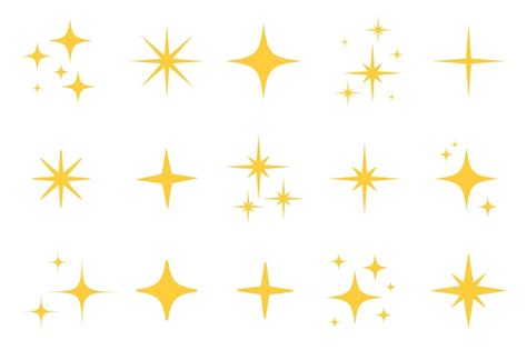 Premium Vector | Flash sparkle flat star icon set. Twinkle star ...