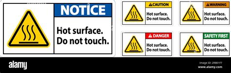 Caution Safety Label Hot Surface Do Not Touch Stock Vector Image Art