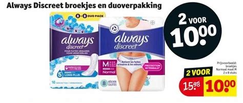 Always Discreet Broekjes En Duoverpakking Aanbieding Bij Kruidvat