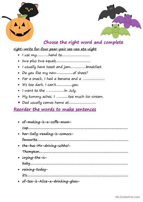 To Revise At Halloween English ESL Worksheets Pdf Doc