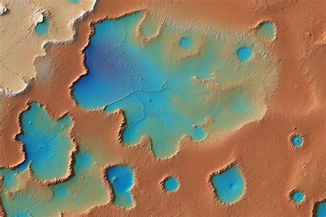 Topography Map Of Mars Surface Premium Ai Generated Image