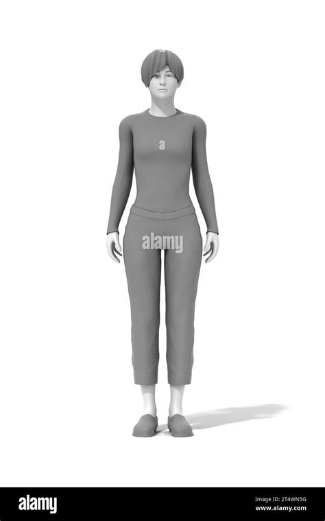 Woman Standing 3d Computer Graphic Image Of Female Human Body Stock